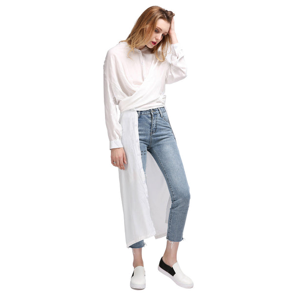 Women Fashion Long Sleeves Solid Color Shirts