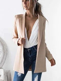 Fashion Pure Lapel Long sleeve Tee Blazer