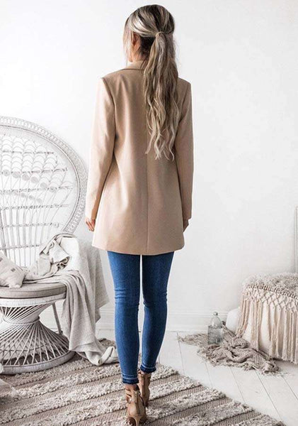 Fashion Pure Lapel Long sleeve Tee Blazer