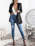 Fashion Pure Lapel Long sleeve Tee Blazer