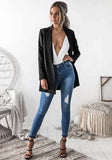 Fashion Pure Lapel Long sleeve Tee Blazer