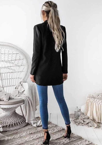 Fashion Pure Lapel Long sleeve Tee Blazer