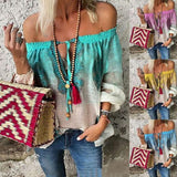 Bohemian Off-The-Shoulder Lace-Up Blouse