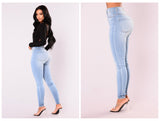 Women Skinny High Waist Denim Pencil Jeans