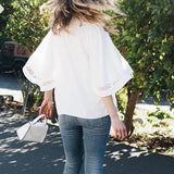 Casual Solid Color Loose Sleeve Blouse