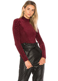Fashion Slim Stand Collar Long Sleeve Solid Color Velvet One Piece