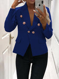 Fashion Fall Women Turn down collar button long sleeve blazers