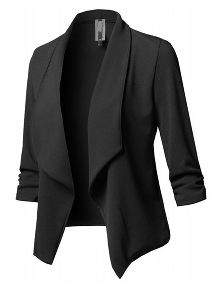 Many Colors Large Size Woman Plain Blazer