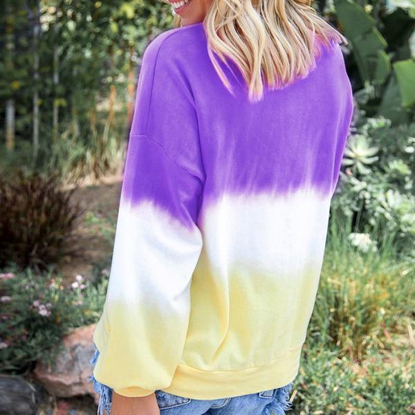 Casual Long Sleeve Multicolor Loose Blouse