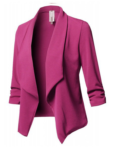 Many Colors Large Size Woman Plain Blazer