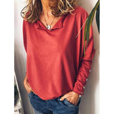 Fall Solid Color Loose Blouse