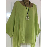 Bat Sleeve Solid Color Blouse