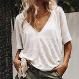 Casual Loose V Neck Blouse