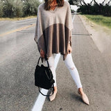 V-Neck Blouse Knitted Pullovers Casual Sweatershirt