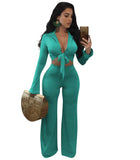 Women Solid Two Piece Set Jumpsuits