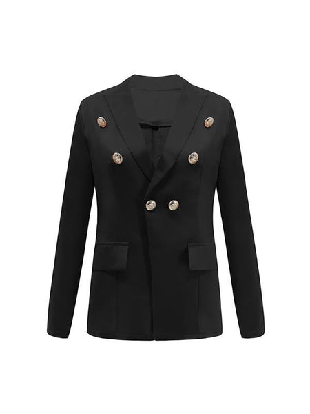 Fashion Fall Women Turn down collar button long sleeve blazers