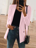 Fashion Solid Color Turn-down Collar Long Sleeve Blazers