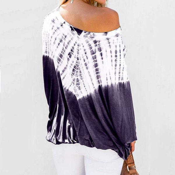 Off-The-Shoulder Loose Printed Blouse