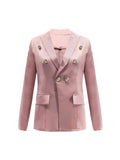 Fashion Fall Women Turn down collar button long sleeve blazers