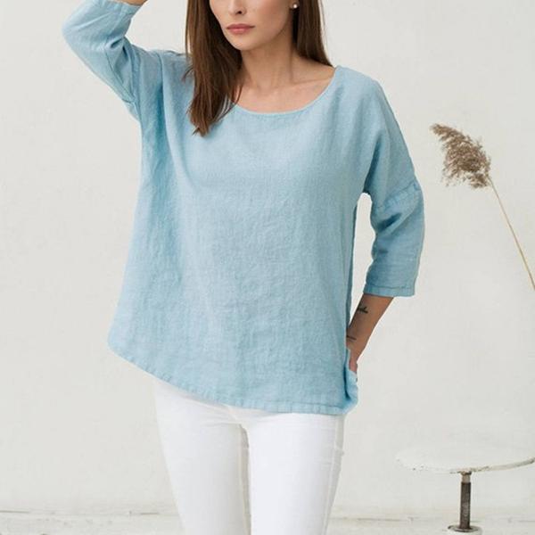 Simple Casual Half Sleeve Blouses