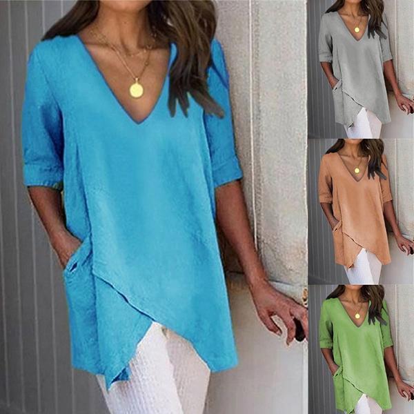 Women's Fashion Summer Irregular Blouses