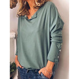 Fall Solid Color Loose Blouse