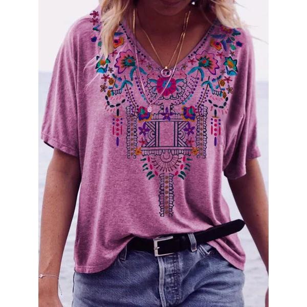 Women V-Neck Boho Summer Blouse