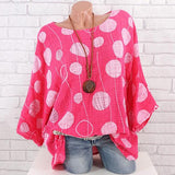 Plus Size Casual Loose Dot Blouse