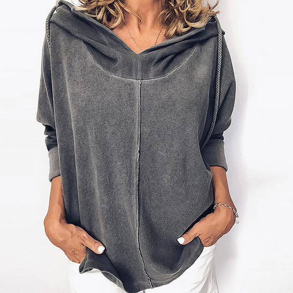 Long Sleeve Hooded Collar Tops