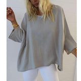 Plus Size Casual Solid Color Blouse