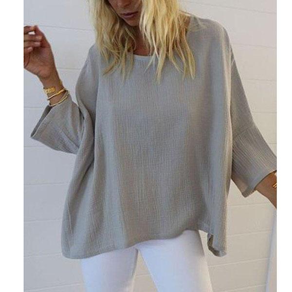 Plus Size Casual Solid Color Blouse