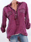 Casual Lapel Long Sleeve Sequins Decorated Women Shirts