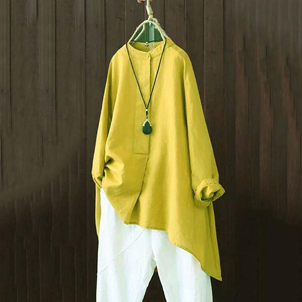 Casual Solid Color Long Sleeve Blouse