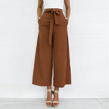Loose mid-rise half-length sexy cropped trousers