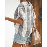 Stripe Long Sleeve Blouse Casual Shirt