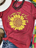 Round neck Short sleeve Floral printed T-shirts