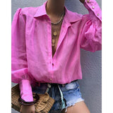 Fall Lantern Sleeve Loose Casual Shirt