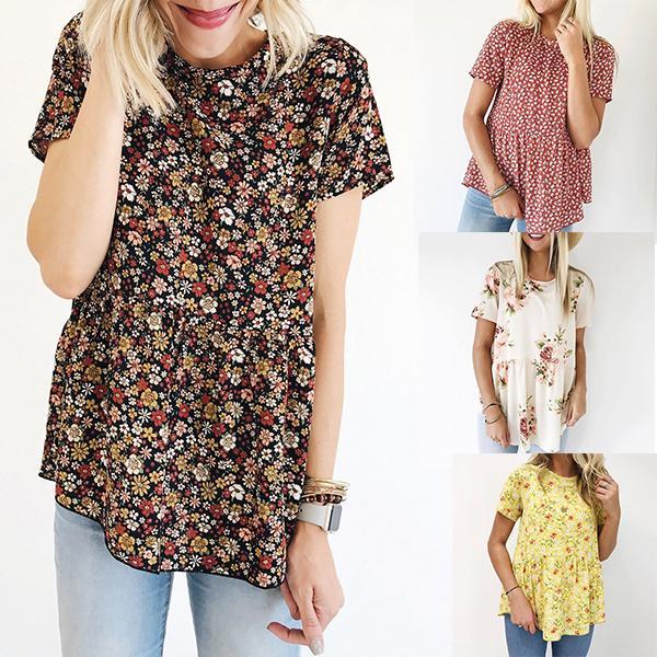 Summer Flower Printed Loose Blouse