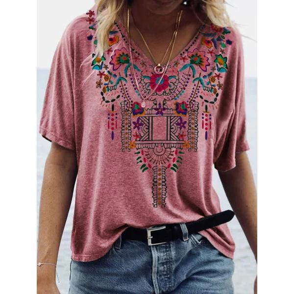 Women V-Neck Boho Summer Blouse