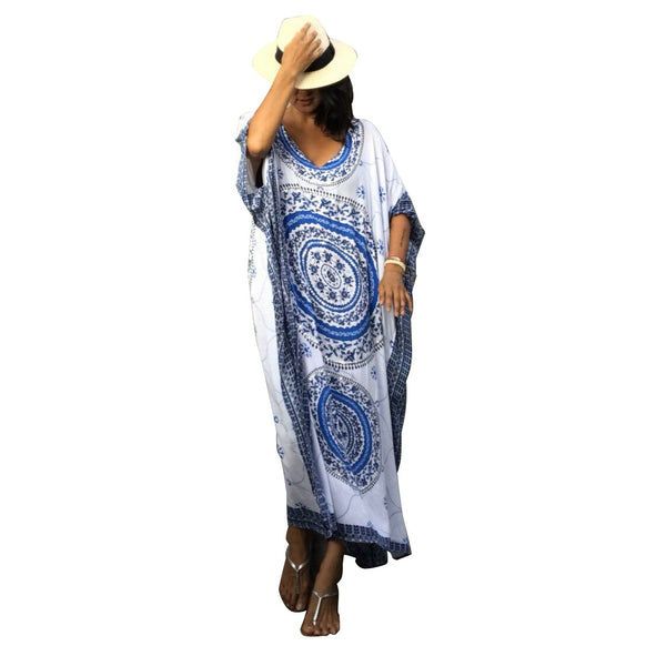 New positioning flower loose long beach blouse robes