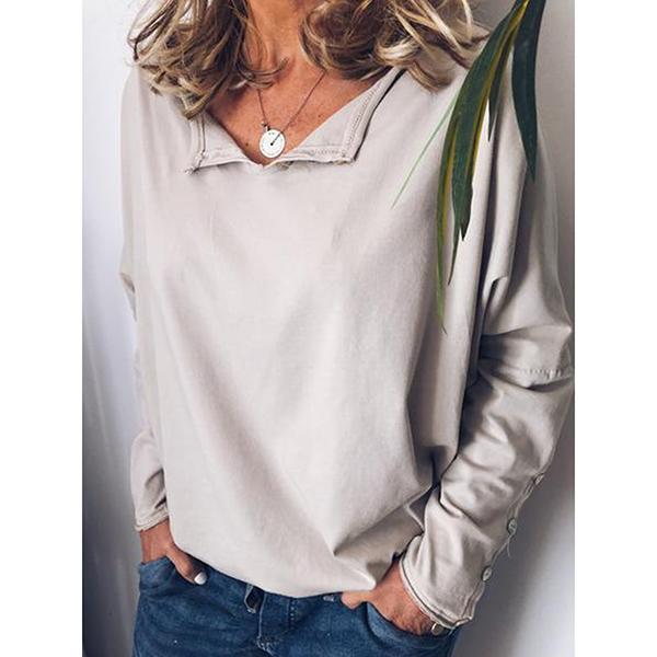 Fall Solid Color Loose Blouse