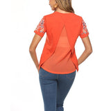 Casual Women Solid Color Cotton Summer Blouse