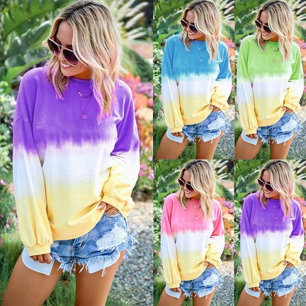 Casual Long Sleeve Multicolor Loose Blouse