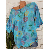 Plus Size Casual Printed Blouse