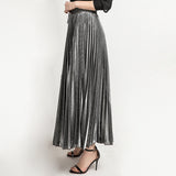 Women Fashion Solid Color Pleated Skirt
