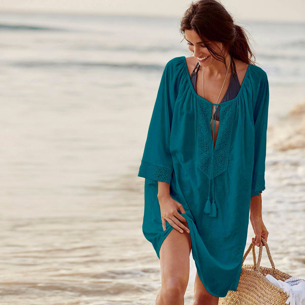 Women New Style Cotton Linen Beach Cover Ups