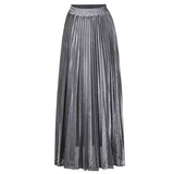 Women Fashion Solid Color Pleated Skirt