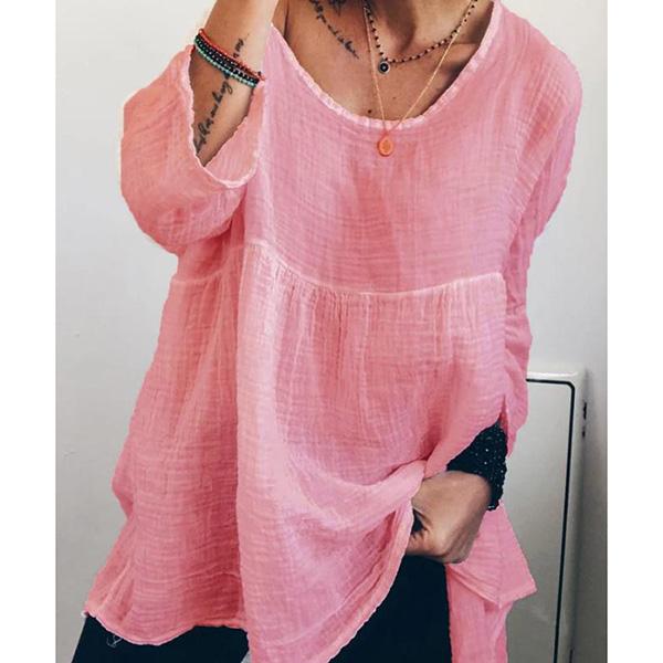 Women 3/4 Sleeve Plus Size Daily Blouses