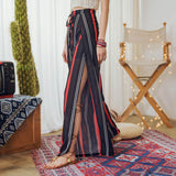 Women Fashion Chiffon Striped Wide-leg Pants
