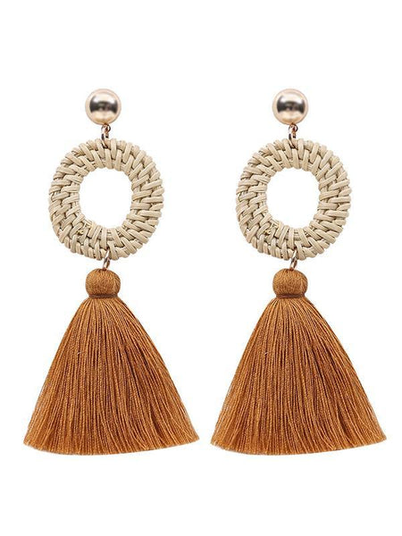 Raffia National Knitting Earrings